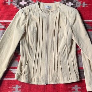 Vintage Yvonne  Marie Women's Cream Suede Jacket S EUC